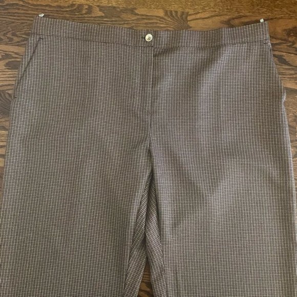 Persona by Marina Rinaldi Houndstooth Metallic Dress Pants size 31 US 22W - Picture 10 of 16